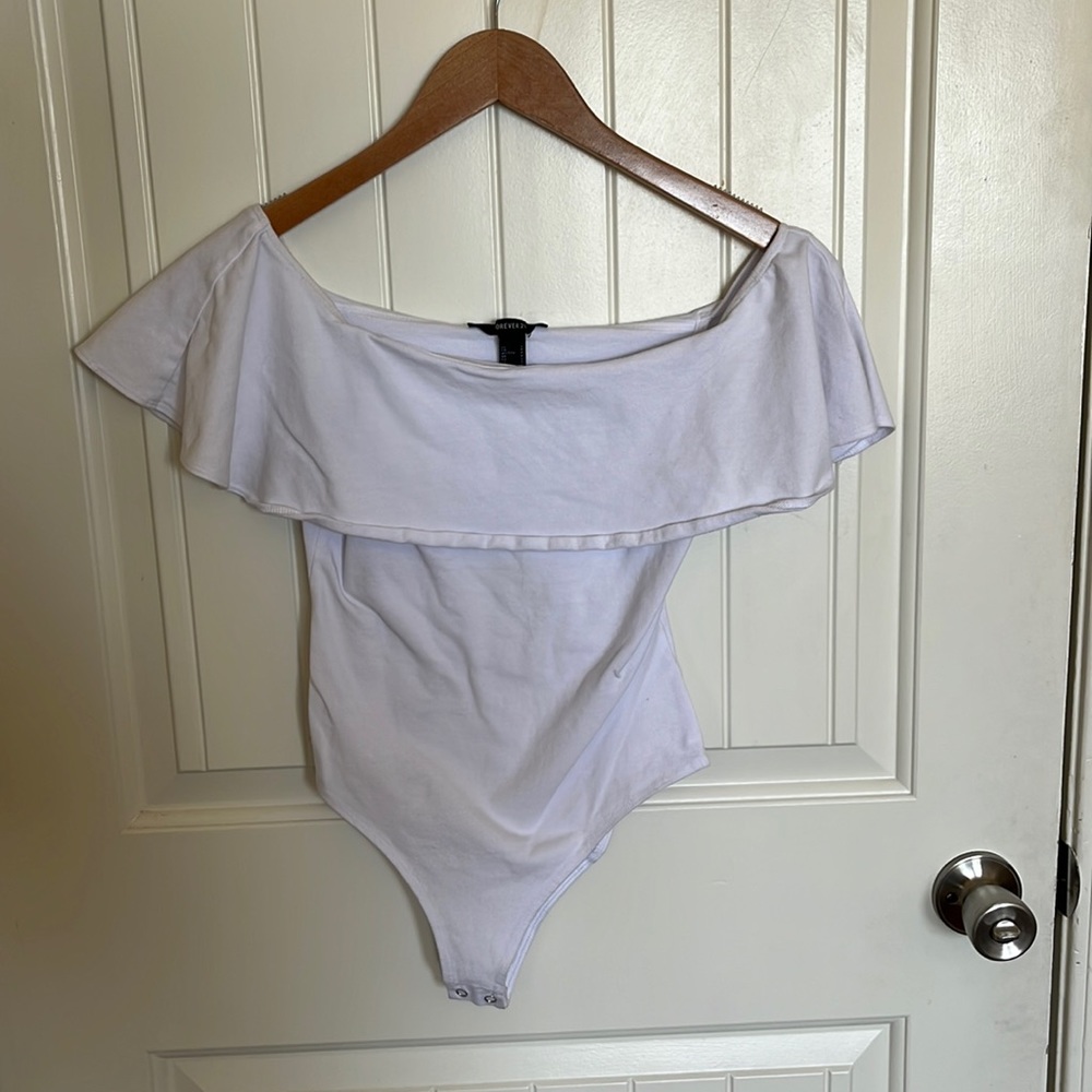 White Off the Shoulder Bodysuit